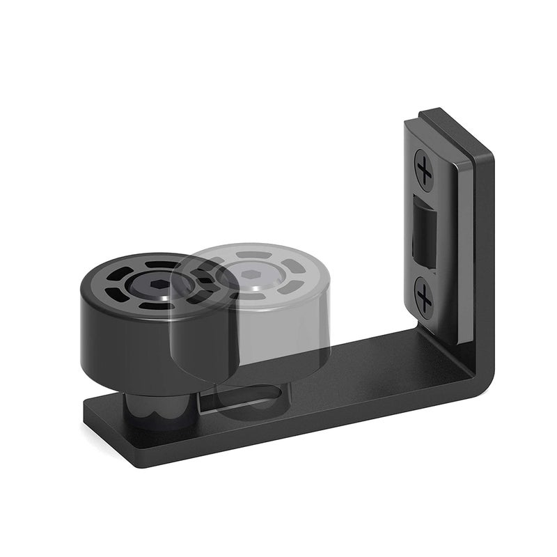 CCJH Sliding Barn Door Floor Guide Adjustable Wall Mounted Bottom Double Rollers Guide Black 1pcs - Image 3